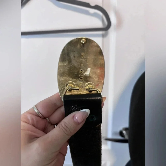 Vintage | Genuine Leather Canadiana  Large Buckle Belt - Picture 6 of 8